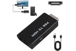 Lueden PS2 to HDMI Converter HDMI Adapter for PlayStation 2 PS2 HDMI Converter with 3.5mm Audio Output for HDTV Monitor Plug & Play Cable Compatible with PlayStation 2 Consoles Clear Video & Audio