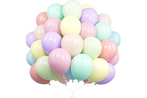 Unisun Globos Arcoíris Pastel, 50 Piezas 12 Pulgadas Globos Arcoíris Macarrón, Globos Multicolores Látex Para Mujeres Niñas Fiesta Cumpleaños Baby Shower Graduación Aniversario Decoraciones Picnic