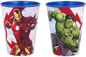ILS I LOVE SHOPPING 2er Set Kinderbecher 260 ml Kunststoff BPA-frei Geschenk für Jungen (Avengers Superhelden Hulk)
