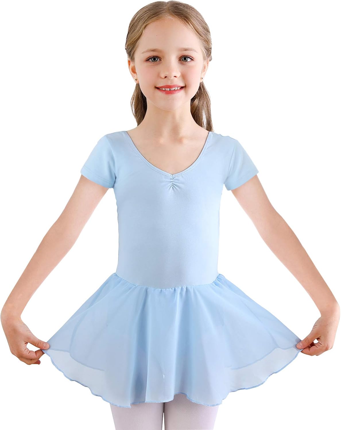 Bezioner Vestido de Ballet Maillot de Danza Manga Larga Gimnasia Leotardo Algodón Body Clásico para Niña