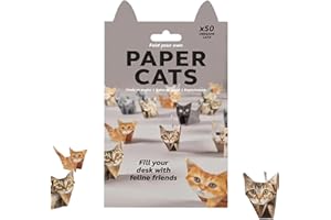 FYKTIK DIY Paper Cats Origami Kit, 50 DIY Paper Cats Origami Models, Fun Craft Activity for Adults, Art & Craft Kits Stickers and Cute Pattern Printing