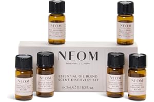 NEOM Essential Oil Blend Scent Discovery Set, 6 x 3ml Mini Size I Our Bestselling Blends I Compatible with Neom Wellbeing Pod or Wellbeing Pod Luxe I 100% Natural