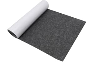 Gohytal Filz Selbstklebend 1mm, 40x220cm Klebefilz Selbstklebend, Bespannstoff aus Filz, Filzstoff Selbstklebend, Vlies Selbstklebend Filzmatte, Innenraumverkleidung Bastefilz für DIY Box Liner, Grau