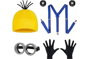 Tsathoggua 5-delars kostymtillbehörskit för vuxna, gul festoutfit med hatt och glasögon - för halloween, cosplay och temafester
