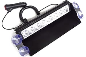 Viktion 12V 16W 8 LEDs Feux de Pénétration Lumière Stroboscopique Eclairage Clignotant avec 3 Modes pour Voiture Camion véhicule SUV Lampe (Bleu)