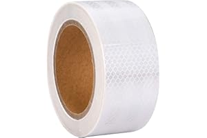 XFXIA Nastro Riflettente Adesivo Nastro Catarifrangente Adesivo Stradale Promemoria Di Sicurezza Ad Alta Visibilità Per Auto Moto Bicicletta Attività Notturna 5cm x 20m (Bianco)