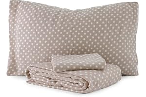 CARITEX Completo lenzuola in pile Pois - dimensioni varie Z706 Matrimoniale BEIGE