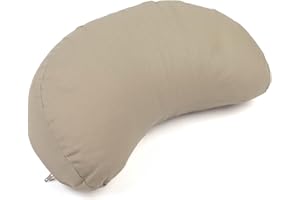 ‎BODHI Bodhi Meditationskissen Halbmond Mini | Yogi MOND ECO | 100% Bio-Baumwollbezug | Yogakissen halbmondförmig mit Buchweizenfüllung | Halbmondkissen für Yoga & Meditation | Light Taupe