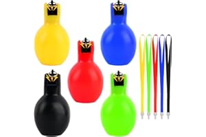 FENGQ 5 Pièces Sifflet à Main, Sifflet à Pression, Entraîneur Sifflet Bruyant, Sifflet Poireavec Lanière, pour Sports Basketball Football, Marche, randonnée, entraîneurs