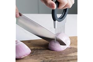 OUTBIT Cebolla Tenedor - Cebolla Cortador de patata con verduras Cortadora de tenedor de acero inoxidable con removedor de olores