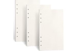 ‎FYY FYY 3 Packungen A6 Papier Punktraster, Refill Paper 135 Blätter (270 Seiten) für 6 Ring Binder Notizbuch,Nachfülleinlagen für Filofax A6,Notizen,Tagbuch,Skizze,Bullet Journal,Malerei (Gepunktet)