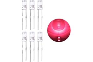 LEDWEKEI (Rojo 160 grados) 120 piezas 3 mm Diodo emisor de luz LED, lámpara LED de alto brillo, potentes componentes electrónicos de bombilla