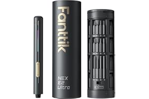 Fanttik E2 Ultra 3.7V Mini Elektro Schraubendreher Set, 50 in 1 Magnetische Präzisions-Schraubendreher Kit, Max 0.6N.m, 5/32 Zoll Sechskant, Geeignet für Reparatur für iPhone,Laptop, Brillen, Uhren