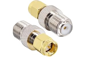 Boobrie 2 Stücke SMA zu F Koax Adapter SMA Stecker auf F Buchse Koaxialkabelstecker Adapter für LAN/LMR-Funkantennengeräte/HF-Koaxialkabel/WiFi-Funkgeräte Externe Antenne