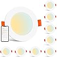 ChangM LED Downlights for Ceiling 3 inch 8W，Spot Lights Ceiling with APP and Alexa Control, Bluetooth Recessed Ceiling Lights Daylight White 2700-6000K Lighting for Bedroom Kitchen 8 Packs