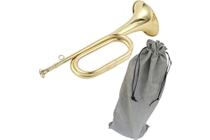 LOVIVER Cavalry Trumpet Marching Bugle Music Instrument Classic Scouting Trumpet Bugle Brass Bugle for Cavalry Orchestra Band Adults Children, B