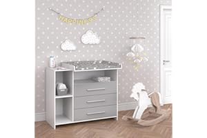 Vicco fasciatoio Oskar, Grigio/Bianco, 113 x 100 cm