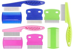 Tsathoggua 9 Peigne Anti Poux, Peigne Anti Puces pour Chat et Chien, Peigne Puces Chat et Chien pour Enlever les Taches de Larmes/Poux/Tangles/Croûte/Saleté