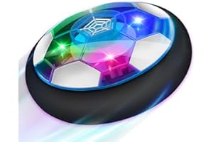 Baztoy Pallone Calcio Fluttuante, Giocattoli Bambini Palla Ricaricabile da Casa con Luci LED Hover Soccer Ball Interno Compleanno Natale Regali per Ragazzi Ragazze Giochi Bimbi