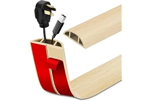 LSGCQ Canalina passacavi adesiva canalina cavi in PVC flessibile passacavo a pavimento copertura cavi a pavimento per ufficio casa magazzino (1m×3cm, Venatura del legno beige)