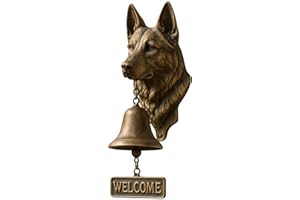 DzaiCrkwd German Shepherd Welcome Bell, Doberman Welcome Doorbell, Various Dog Welcome Doorbell, Retro Wall-Mounted Decorative Doorbell, Garden Courtyard Entrance Decoration (German shepherd)