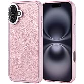 Elfia iPhone 16 Plus ile Uyumlu Taşlı Kamera Lens Korumalı Sert Silikon Kılıf, Kapi Pembe