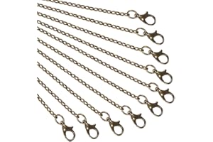 NBEADS 10 Pcs Chain, 80cm Long Antique Bronze Iron Wire Chain with Lobster Clasp for Pendants Necklace Bracelet Diy Jewellery Making