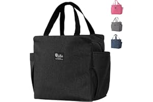 Aiuuee Borsa Frigo 9L, Borsa Termica Porta Pranzo, Borse Frigo Impermeabile, Borse Termiche Pieghevole, Borsetta Termica, Borsa Pranzo Portatile per Scuola Ufficio Lavoro Viaggio Picnic (Nero)