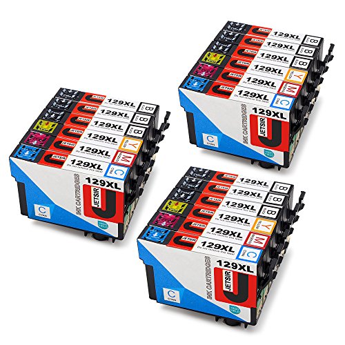 JETSIR Kompatibel Druckerpatronen Ersatz für Epson T1291 T1292 T1293 T1294, Hohe Ergiebigkeit Kompatibel Mit Epson WorkForce WF-3520DWF WF-3530DTWF WF-3540DTWF WF-7015 WF-7515 WF-7525/Stylus SX235W SX425 SX445W SX535WD SX420W SX440W SX525WD SX620FW/Office BX320FW BX525WD BX535W BX625FWD BX630FW BX635FWD BX925FWD BX935FW Drucker (9 Schwarz, 3 Cyan, 3 Magenta, 3 Gelb)