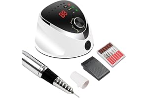 YINGJEE 35000 RPM Nail Drills for Acrylic Nails Professional Electric Nail Drill Machine Nail File Set for Acrylic Gel Nails, Nail Drills Manicure Pedicure Tool with LED Display and Nails Drill Bits Kit