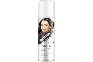 PAINTGLOW Hair Colour Spray 125ml temporary hair colour spray made in UK - ultimate coloured hair spray wash out kids & adults (Black)