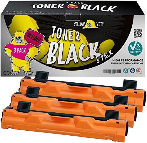 Yellow Yeti TN1050  1000 p  ginas  3x T  ner compatible para Brother HL-1110 HL-1112 DCP-1510 DCP-1512 DCP-1610W DCP-1612W HL-1210W HL-1212W MFC-1810 MFC-1910W  3 a  os de garant  a 