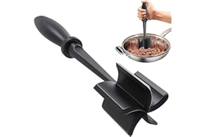 ELFSHELF Mince Masher,Food Grade ABS Mashers Sturdy and Durable,Multifunctional Non-Stick Mince Meat Masher Kitchen Cooking Tool Available for Family,Restaurant,Baking,Beef,Hamburger Meat,Potato Etc Mashers