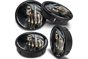 SkinoEu 4 x 60mm ABS Car Alloy Wheel Centre Universal Rims Hub Center Caps Auto Tuning Logo Emblem Black Skull CX 25