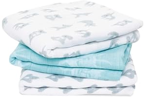 Aden + Anais Musy Squares - Now + Zen, Pack of 3 | Grand tissu en mousseline 100% coton | Essentiels de bébé unisexe doux et léger | Cloths pour les filles et les garçons nouveau-nés | Cadeaux de bébé