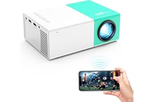 wepvo WiFi proiettore Portatile Proiettori, Schermo del Telefono può Essere Specchiato al videoproiettori in Modalità WiFi o Tramite Cavo Dati, Compatibile con Phone/Tablet/Laptop/TV Stick/Type-C/USB