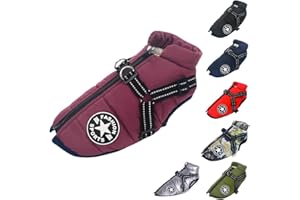 ENGEL WEMANG Gilet pour Chien - Manteau imperméable - avec Harnais - pour Hiver Chaud et Doux - 12 Couleurs - Lilas L