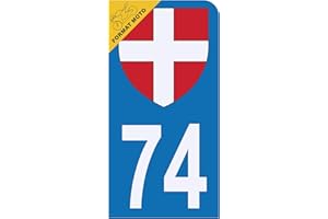 HADEXIA Autocollant Plaque d'immatriculation Moto 74 Croix de Savoie