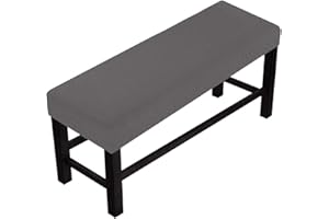 MOVKZACV Funda de banco, diseño de jacquard, rectangular, antideslizante, suave, elástico, lavable, cobertura completa, para fundas de cojín de banco (gris, tamaño: L)