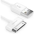 deleyCON 0.5m 30-Pin USB Cable - Dock Connector Sync- Charging- & Data Cable - Compatible with IPhone 4s 4 3Gs 3G IPad IPod - White