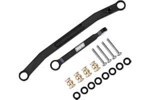 INJORA RC Steering Rod Tie Links High-Tightening Link para 1/24 RC Crawler Axial SCX24 AXI90081, Aluminio（Negro）