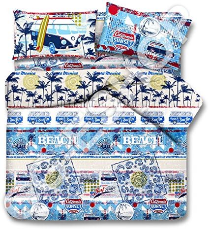 Complete Single Bed Sunset Duvet Cover with Fitted Bottom Sheet