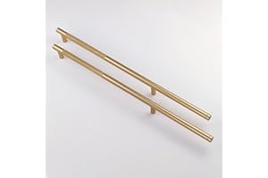 Pexintek 6 Pack Gold Modern Cabinet Handles 256mm Hole Centers Kitchen Bathroom bedrooms Study Furniture Door Vintage Pulls with Screws for Cupboards Drawer Wardrobe Dresser (Gold)