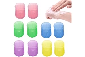 JYNXOR 10 pcs Savon en Papier, Soap Leaves, Boîtes Soap Leaves, Multifonctionnel Savon Papier, Feuilles Savon, Feuilles Savon Papier Portables pour Les Voyages et Le Camping, Activités de Plein Air