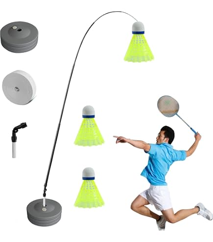 Rebondeur De Badminton Pour Entraînement Solo – Filet, Volant, Tension Réglable, Intérieur/extérieur