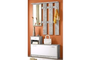 möbelando Garderobe Set Flurgarderobe Wandgarderobe Dielengarderobe Flurmöbel Selene III