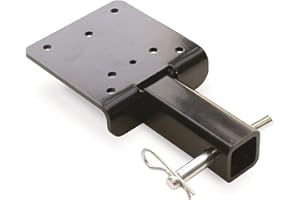 WARN 68531 Winch Trailer Hitch Adapter Mounting Plate, Black