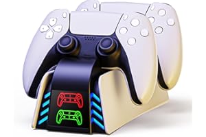 Fanlacy PS5 Controller Ladestation, PS5 Zubehör Sets, Schnellladestation kompatibel mit DualSense Edge Controllern, Ladestation für Playstation 5 Controller mit 2,5h Schnellladefunktion