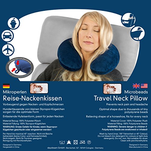 daydream Reise-Nackenkissen (mit Mikroperlen), dunkelblau (N-5005) - 2