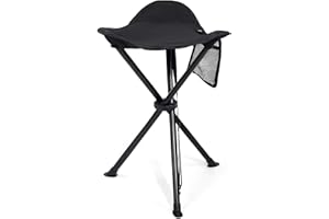 EVER ADVANCED Folding Stool Ultralight Camping Stool 53.3 cm High 102 kg Load Capacity with Side Pocket Portable Fishing Stool Foldable for Camping Hunting Hiking Fishing